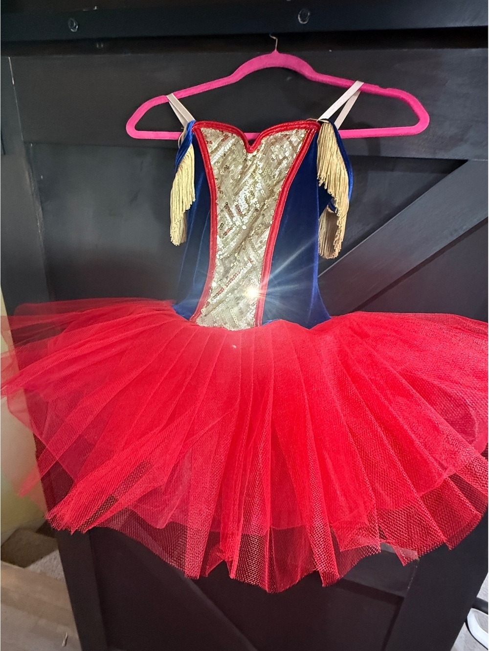 Curtain Call Toy Soldier RingmasterTutu Dance Costume - Blue/Red, Child Large